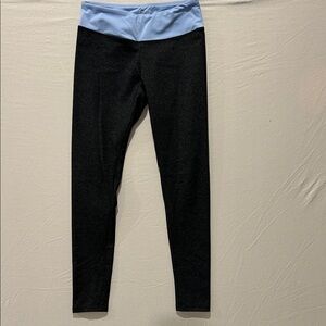 High-Waist Black Joggers with Light Blue Waistband